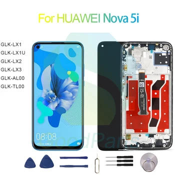 за HUAWEI Nova 5i Подмяна на екрана на дисплея 2310*1080 GLK-LX1/1U/2/3, GLK-AL00, GLK-TL00 Nova 5i Сензорен LCD-цифров преобразувател в събирането на