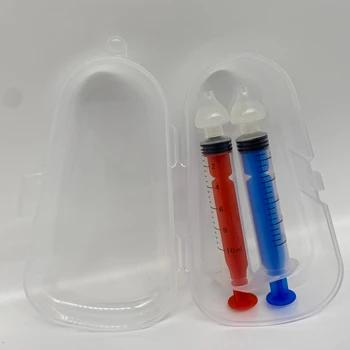 пъстър детски спринцовка-иригатор за носа, безопасен препарат за промиване на носа, преносимо устройство за промиване на синусите на носа при бебета с кутия