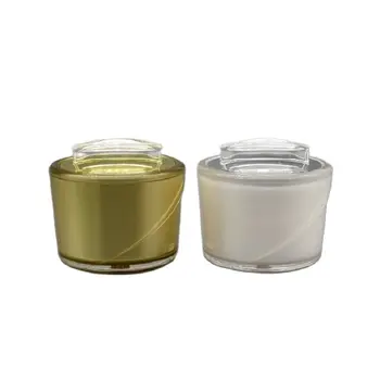 10 грама Висококачествен Златна Акрилна бурканче за крем, Контейнер за козметични опаковки, 15 г бяла акрилна Бутилки за еднократна употреба, 20 броя