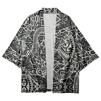 2023 Японското кимоно, мъжки и женски традиционни кимона харадзюку, плажна риза с шарени Вратовръзки, Летни халати 8