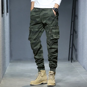 Нови мъжки панталони-карго, всеки ден на военни тактически панталони с много джобове, памучни дълги панталони за бягане, мъжки пролетно-есенни улични панталони