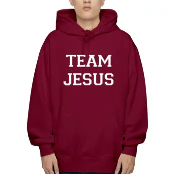 Памучен Връхни дрехи Hoodi Team Jesus за възрастни и младежи (26 цвята), Евтини пуловер от 100% Памук За момчета