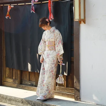 Рокля-кимоно за момиче Сакура, Лунен цвете, халат юката в японски стил, женски цветен принт, японската униформи Хаори, костюм за cosplay
